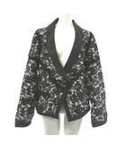 シャネル CHANEL P47449W05443 レース ジャケット ココマーク 花柄 ブラック ホワイト 46 ☆AA★
