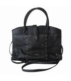コーチ COACH J1681 56832 ハンドバッグ ショルダーバッグ 2WAY ターンロック スタッズ レザー 黒 ブラック