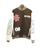  バターグッズ BUTTER GOODS WORLD PEACE VARSITY JACKET スタジアムジャンパー スタジャン パイル ワッペン ブラウン M