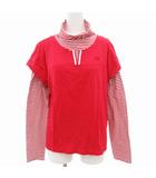 ミラショーン mila schon スポーツ SPORTS カットソー 長袖 レイヤード ボーダー ロゴ刺繍 赤 レッド 白 ホワイト /GV ■GY99