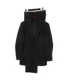 たかしまや 高島屋 TAKASHIMAYA スーツ セットアップ ジャケット シングル 背抜き 2B パンツ スラックス ストライプ ウール 紺 ダークネイビー