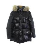 モンクレール MONCLER 美品 FREY GIUBBOTO ダウンジャケット ファー ブルゾン 黒 ブラック 1 約S