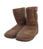 エミュー emu ショート ムートン ブーツ スエード 茶 ブラウン W7 24cm