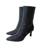 サルヴァトーレフェラガモ Salvatore Ferragamo ブーツ ミドル レザー ポインテッドトゥー ブラック 黒 7.5 24.5cm 0763403