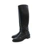 リーガル REGAL ロングブーツ レザー 本革 24cm 黒 ブラック サイドジップ /GV