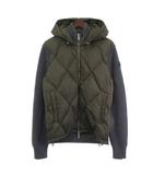 モンクレール MONCLER 美品 cardigan tricot ニット切替 ダウンジャケット ブルゾン カーキ グレー M