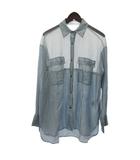 メゾンスペシャル MAISON SPECIAL シアー シャツ ブラウス 長袖 ストライプ ブルー F 21241315316