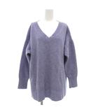 ストラ Stola. ニット セーター 長袖 ウール F 紫 パープル Vネック スリット プルオーバー /GV