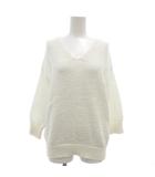 ストラ Stola. ニット セーター 七分袖 F 白 ホワイト Vネック プルオーバー /GV