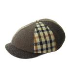 ハンチング帽 キャップ 帽子 ウール チェック ブラウン 茶 L 58cm