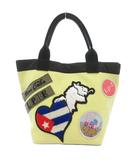 ルシアンペラフィネ LUCIEN PELLAT-FINET ハンドバッグ ワッペン キャンバス ミニ 黄 イエロー /AE