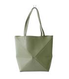 ロエベ LOEWE 新品同様 パズルフォルド トート バッグ ハンドバッグ レザー カーフスキン ミディアム カーキ ユーカリグリーン