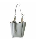 トッズ TOD'S 新品同様 バケット バッグ レザー T タイムレス ハンドバッグ トート イタリア製 スモール グレー ナチュラル