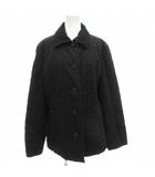 中綿ジャケット ブルゾン キルティング ストライプ 裏地チェック 13ABR 黒 ブラック /GV