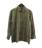 ゴールデンベア GOLDEN BEAR チェックシャツ 長袖 グリーン ベージュ M