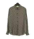 セリーヌ CELINE 美品 20AW ビスコースフラワープリント シャツ 花柄 総柄 長袖 黒 ブラック ベージュ 41 L位