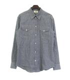 セリーヌ CELINE 美品 20AW シャツ ストライプ 長袖 青系 ブルー 40 M位