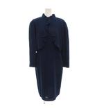 ミラショーン mila schon フォーマル ワンピース ロング 長袖 ウール フリル 紺 ネイビー /GV