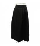 プラステ PLST ロングスカート タック フレア ブラック 黒 S
