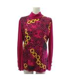 ヴィンテージ ニット 異素材 チェーン柄 ピンク 40