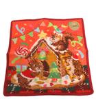 フェイラー FEILER ハンカチ タオルハンカチ ハンドタオル リトルクリスマスパーティー リス お菓子の家 オレンジ系
