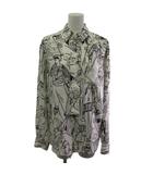 エミリオプッチ EMILIO PUCCI シルク シャツ ブラウス 長袖 総柄 アイボリー 40