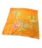 レオナール LEONARD スカーフ 大判 シルク 花柄 オレンジ