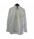 ジェイプレス J.PRESS ボタンダウン シャツ ストライプ 長袖 白 ホワイト ブルー 39-84