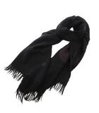 ワイズ Y's ヨウジヤマモト マフラー ストール ドット柄 ウール バイカラー フリンジ 黒 ブラック ボルドー /FF