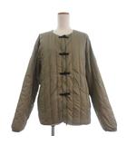 BEAMS LIGHT ダウンジャケット リバーシブル ノーカラー M カーキ 黒 ブラック