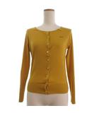 チャイルドウーマン CHILD WOMAN カーディガン ニット クルーネック 長袖 めがね 刺繍 F マスタード