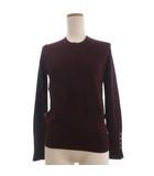 ザラ ZARA ニット カットソー クルーネック 長袖 M バーガンディ