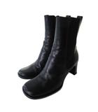 グッチ GUCCI サイドゴアブーツ ショートブーツ レザー ブラック 黒 35C 22cm