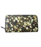 ジバンシィ GIVENCHY 長財布 ウォレット 花柄 ラウンドファスナー PVC 黒 ブラック