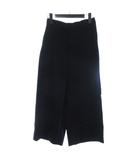 ワイドパンツ 七分丈 フェイクスエード 36 紺 ネイビー ■TC