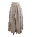 ユナイテッドアローズ UNITED ARROWS フレアスカート ロング 無地 38 ベージュ ■TC