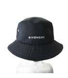 ジバンシィ GIVENCHY 美品 BPZ05BP0DM バケットハット 帽子 ロゴ 刺繍 ブラック 黒 58