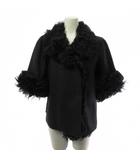 マルニ MARNI ラムファーコート ウール アルパカ 7分袖 グレー ブラック 42