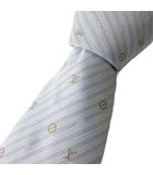 モノグラム レジメンタル ネクタイ シルク シルバー