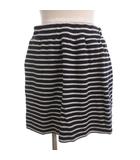ダブルスタンダードクロージング ダブスタ DOUBLE STANDARD CLOTHING フレアスカート ミニ ニット ボーダー F 紺 ネイビー 白 ホワイト ■TC