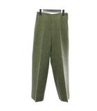 ドゥロワー Drawer ウール ワイドパンツ ハウンドトゥース グリーン 緑 36