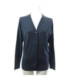 カーディガン ベーシック 長袖 ウール ネイビー 紺 S