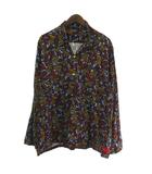 ヴォー VOO シャツ 長袖 リーフ柄 総柄 ブルー ブラウン ■GY28