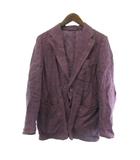 ダーバン DURBAN サマージャケット チェック リネン パープル 紫 M