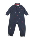 ラルフローレン RALPH LAUREN カバーオール ロンパース ポニー刺繍 長袖 ベビー服 80 紺 ネイビー