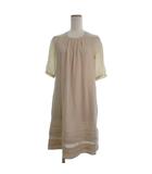 ヴァネッサブリューノ Vanessa bruno athe ワンピース ひざ丈 半袖 ベージュ