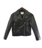 ザラ ZARA キッズ エコレザー ライダースジャケット 黒 ブラック 9 134