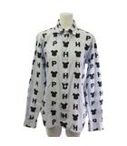 コムデギャルソンオムプリュス COMME des GARCONS HOMME PLUS シャツ 長袖 ストライプ 総柄 ブルー XS