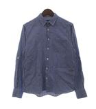 ビームス BEAMS シャツ 長袖 チェック柄 S 青 ブルー