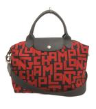 ロンシャン LONGCHAMP プリアージュ LE PLIAGE LGP ハンドバッグ ショルダー 総柄 2WAY 赤 レッド 黒 ブラック